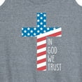 thumbnail image 3 of Instant Message - In God We Trust American Flag Cross - 4th of July - Women's Racerback Tank Top, 3 of 6