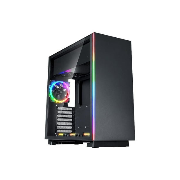 Rosewill ATX Mid Tower Gaming PC Case Aura Sync Compatible Dual Ring