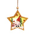 thumbnail image 2 of Colgante luminoso de madera para ancianos del bosque de Navidad, adornos para árboles de Navidad, colgante pequeño redondo de estrella de cinco puntas Wmkox8yii fhajkh5856, 2 of 2