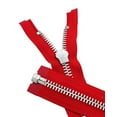 thumbnail image 3 of YKK #10 10 Inch to 36 Inch Aluminum Separating Jacket Zipper Extra Heavy Duty Metal Zippers for Sewing Coats Crafts (Red - 519, 12 Inches), 3 of 3
