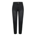 thumbnail image 3 of IYTR Men's Stretch Denim Slim Fit Straight Leg Jeans with Basic Style Dark Washed Color Black XXXL, 3 of 5
