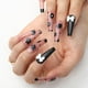 thumbnail image 5 of Lindas uñas largas prensadas en ataúd, diseño de uñas postizas negras brillantes, lazo de flores, punta de uñas postizas francesas, zapatos de ballet, cubierta completa, palo sintético de Halloween para damas y niñas, 24 piezas ER, 5 of 5