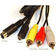 AV RCA S-Video Cable for VMC-15FS VMC-30FS Select Sony Digital Camcorders (Compatible Models Listed in the Description Below)