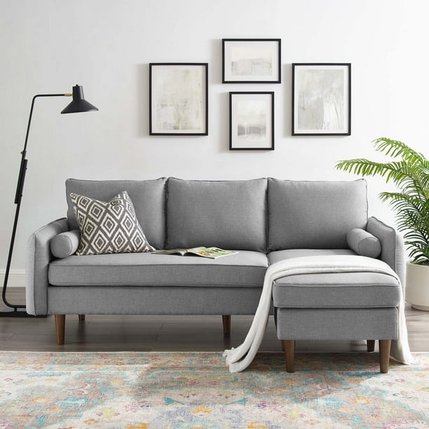 Revive Upholstered Right or Left Sectional Sofa in Light Gray Walmart