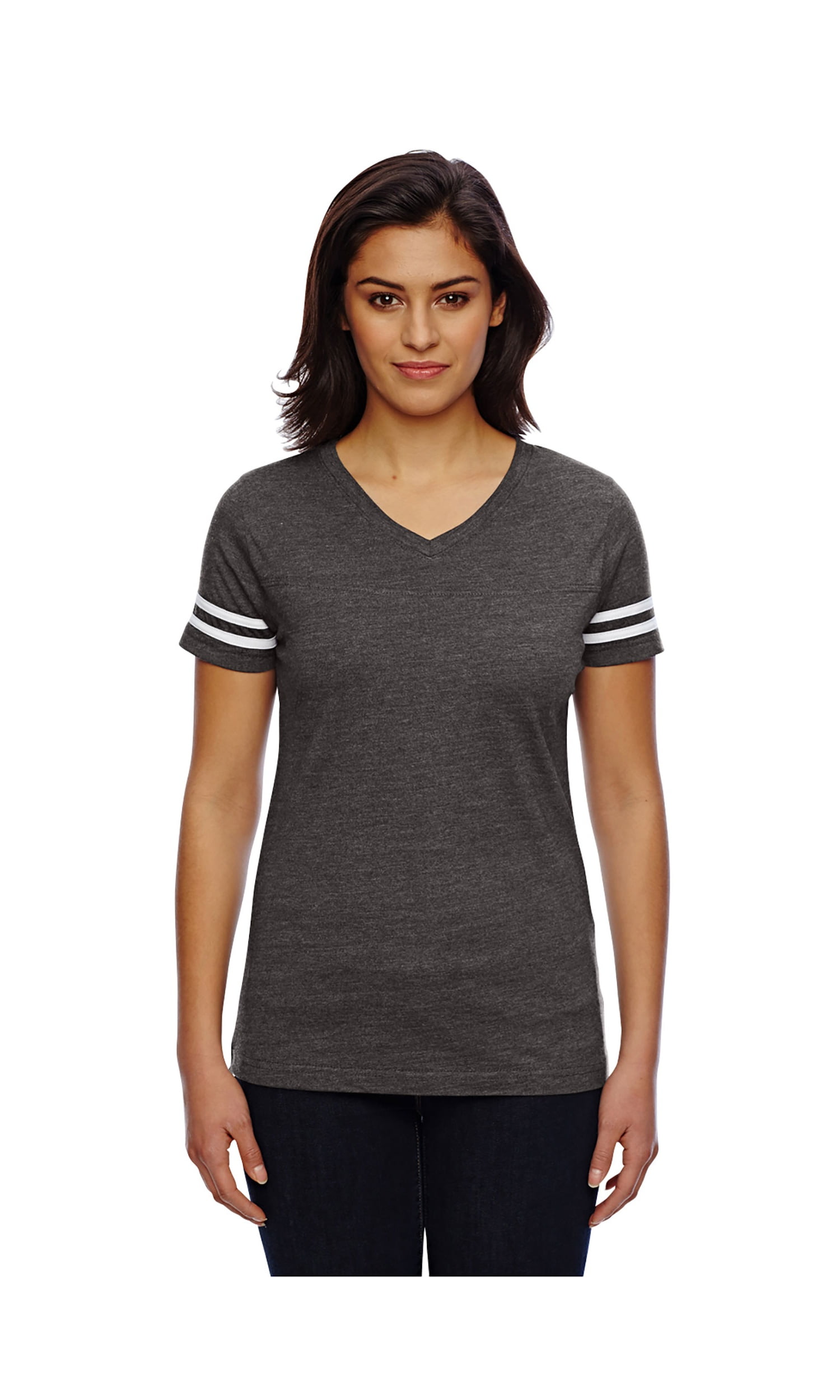 Lat Women's Vintage V Collar Football TShirt, Style 3537