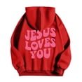 thumbnail image 7 of Christian Jesus Hoodies Mens Faith Religious Graphic Hooded Sweatshirt Spirng Fall Pullover Tops Red XL, 7 of 7