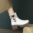 thumbnail image 4 of NECHOLOGY Zapatos Botines de mujer Botines de de otoño e invierno para mujer suelas gruesas tacón grueso antideslizante punta redonda cremallera lateral cómodo Color sólido (White 7.5), 4 of 7