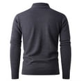 thumbnail image 5 of Timoontee Men's Cable Knit Sweater Long Sleeve Stand Collar Sweaters Solid Quarter Zip Pullover Sweater Casual Comfy Stretch Sweater Fall Winter Clothes Dark Gray M, 5 of 6