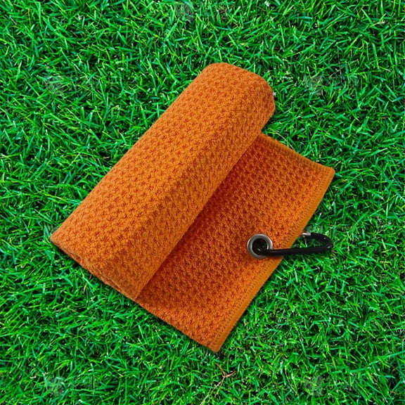 Qiopertar Perforated Nylon Sports Towel, Quick Dry Microfiber Golf Towel, Lightweight Travel Towel for Gym Workout Training Daily Use, Orange