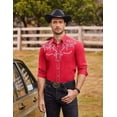 thumbnail image 5 of COOFANDY Men's Cowboy Button Up Western Shirts Cotton Embroidered Long Sleeve Shirt, 5 of 6