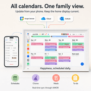 Callsky 15.6 Digital Calendar, Smart Family Wall Planner & Interactive Chore Chart, Real-Time Schedule Sync, 1080P Touchscreen Photo Frame