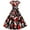 Black, variant on Fesfesfes Christmas Women Gowns Bandage Retro Print Short Sleeve Evening O-Neck Party Prom Vintage Dress