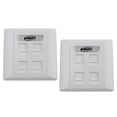thumbnail image 1 of Enchufe de Pared de Datos Cuádruples de 2 Paquetes Frontal Conector de Datos de 4 Puertos Baoblaze Placa de pared de red ABS, 1 of 8