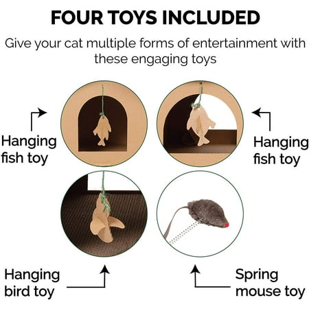 UPC: 0842229121025 | Furhaven Farmhouse Multi-Level Cat Scratcher Hideout w/ Catnip – Cardboard Brown One Size Farmhouse Playground One Size Corrugated Scratcher