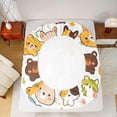thumbnail image 5 of jejeloiu Cute Tiger Pattern Twin Sheet Sets,Kawaii Cartoon Bear Twin Fitted Sheet,Colorful Cartoon Wildlife Flat Sheet For Kids,Super Cozy Room Decor,3pcs, 5 of 7