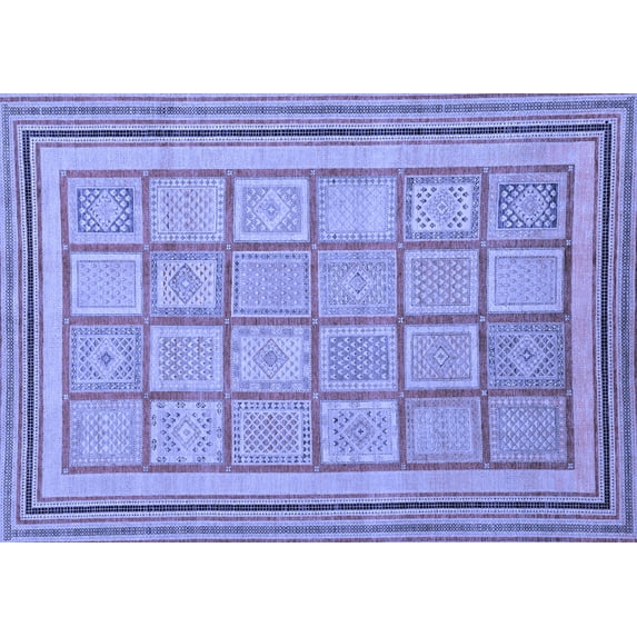 Ahgly Company Indoor Rectangle Abstract Blue Modern Area Rugs, 3' x 5'