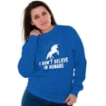 thumbnail image 5 of I Dont Believe in Humans Unicorn Women Crewneck Sweatshirt Brisco Brands M, 5 of 6