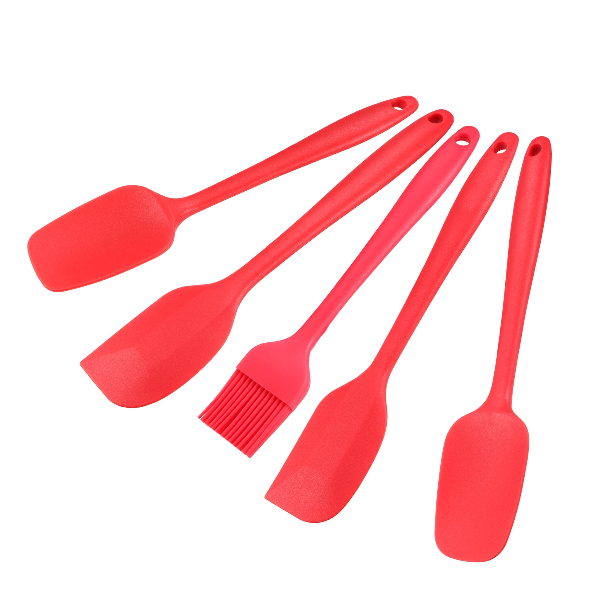 red silicone kitchen utensils set