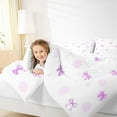 thumbnail image 4 of jejeloiu Kawaii Ribbon Bow Queen Comforter Set,Cute Bowtie Bowknot Bedding Sets,Purple Geometric Circle Bedding Comforter Set For Kids,Microfiber Bedroom Decor Reversible,3-Piece, 4 of 8