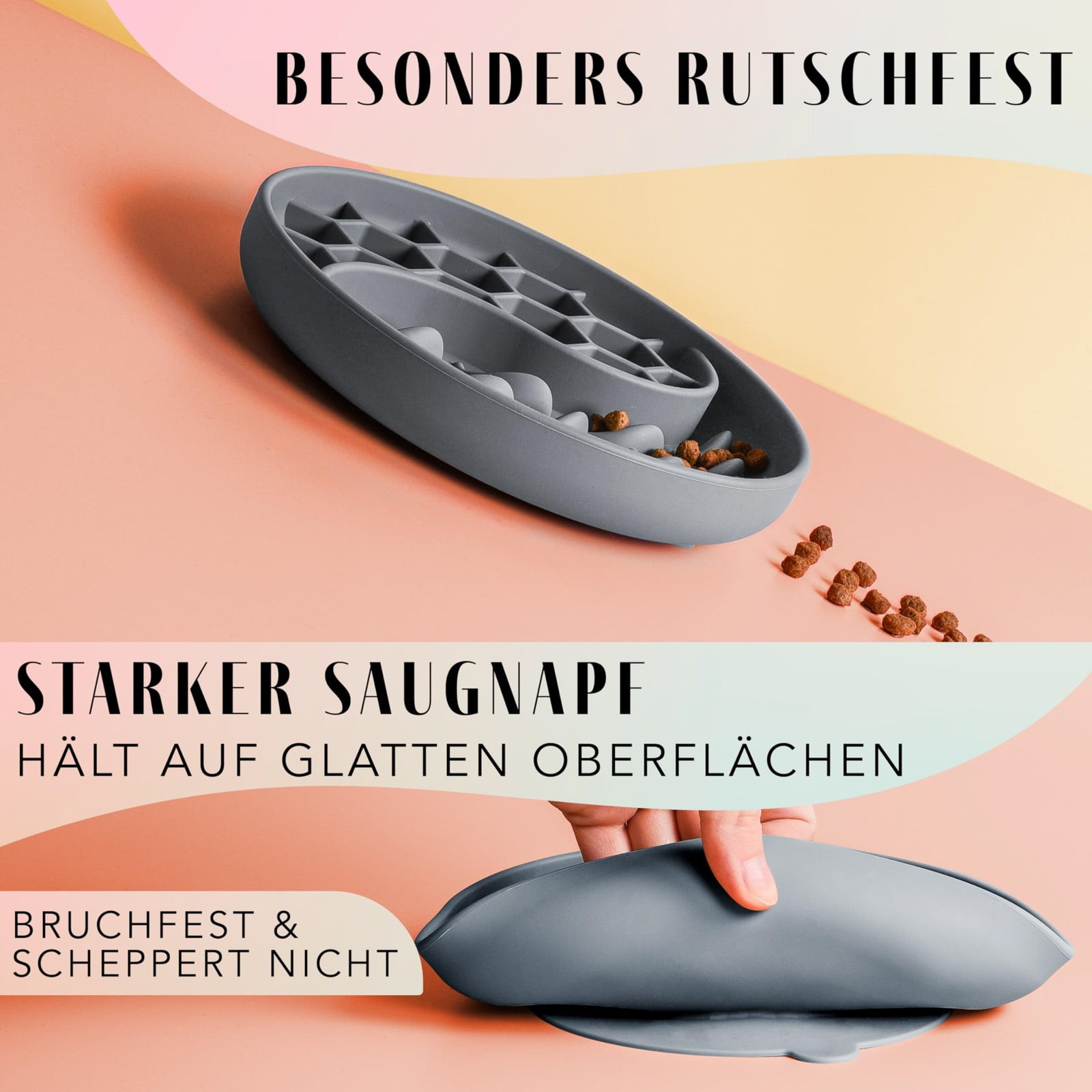 Schling Napf Für Hunde Katzen I Slow Feeder I Leckmatte Hund Mit Großem Saugnapf I Schleckmatte Katze Für Nassfutter Trockenfutter High-quality