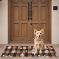 thumbnail image 4 of Orange and Black Plaid Christmas Snowflake Pattern Door Rugs,Washable Non Slip Door Mats Indoor,Decorative Door Mats,Entry Mat Indoor for Entrance,Bedroom,Kitchen,Bathroom,16"x47", 4 of 6