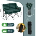 thumbnail image 2 of Lilypelle Oversized Double Camping Chair with Side Pockets, Heavy Duty 2-Person Folding Outdoor Chair with Padded Seat, Portable Loveseat for Patio, Camping, Sports, Lawn, 2 of 6