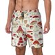 thumbnail image 1 of Balery Cartoon Mushrooms Bañador para hombre, shorts de playa de secado rápido con entrepierna y forro de compresión-Medium, 1 of 6
