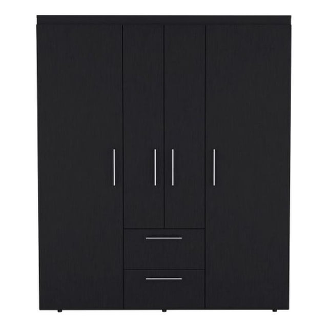 Pemberly Row Modern / Contemporary Armoire Engineered Wood Black