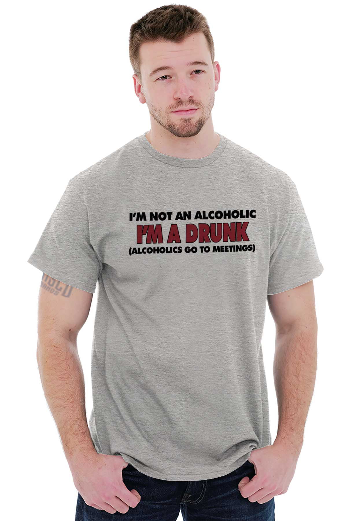Alcoholic Drink Funny Humor Graphic T Shirt Men or Women Brisco Brands - Walmart.com