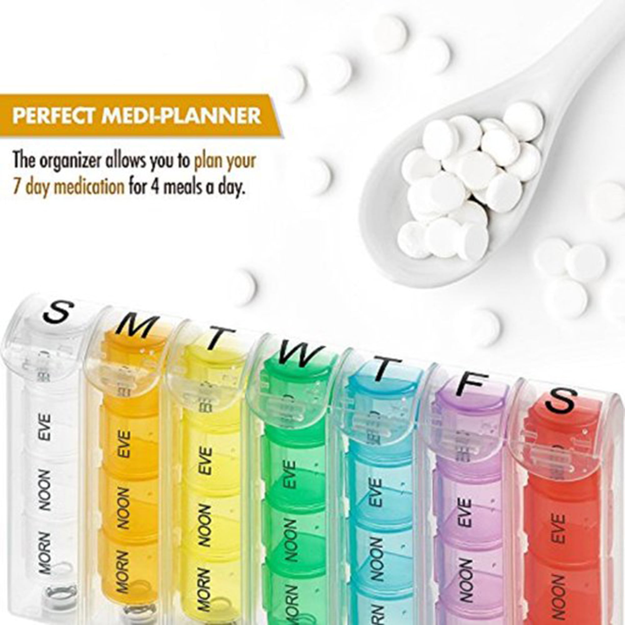 MediShot 2 Times a Day x 7 Day Pill<br>Supplement Powder Organizer
