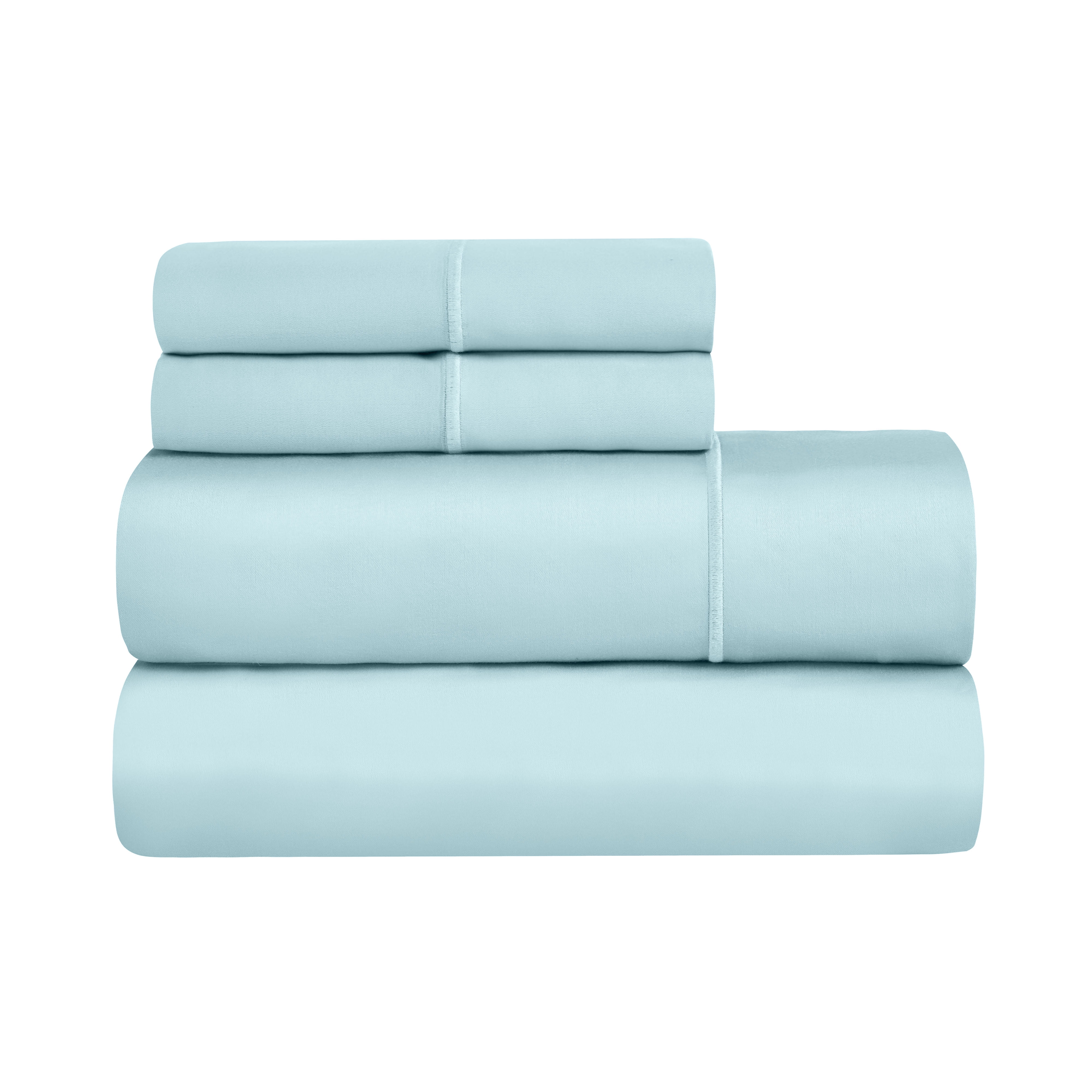 Superior Egyptian Cotton Embroidered 650 TC Deep Pocket Sheet Set, California King, Baby Blue