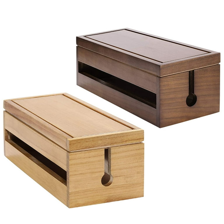 2X Box Wooden Cord Organizer Box for Extension Cord Stripe Surge