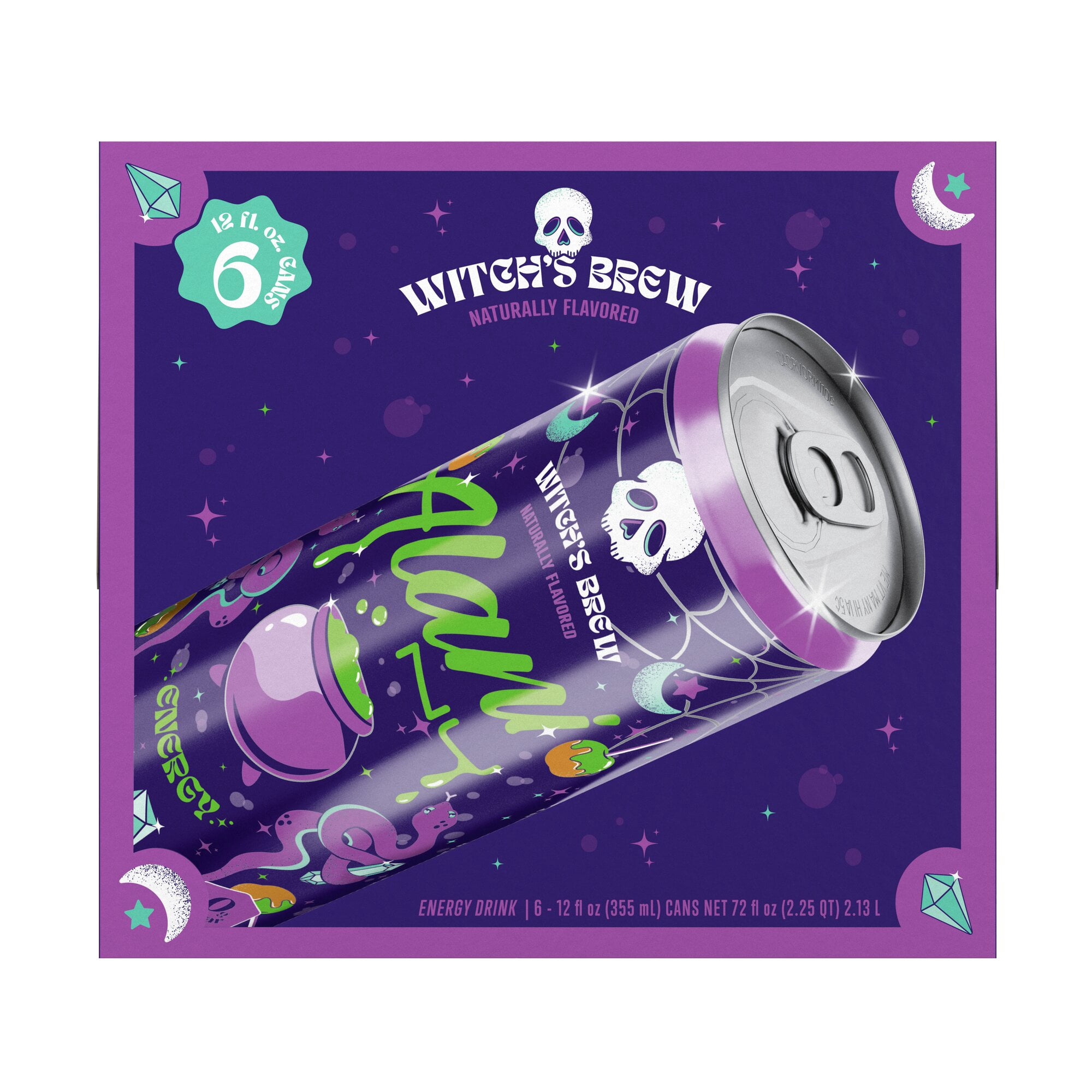 Alani Nu Sugar Free Energy Drink, Witch's Brew, 12oz Cans (6 Pack)