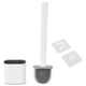 thumbnail image 1 of Escobilla de baño con mango cuadrado desmontable, cepillos de limpieza para grietas de baño con caja de drenaje, color blanco, 1 of 14