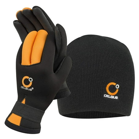Neoprene Canoe - Celsius Deluxe Neoprene Large NG-HAT/L Glove/Hat Combo Waterproof/Velcro Wrist