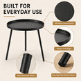 thumbnail image 4 of MEHOOM Round Metal Side Table, 16"x16"x19" Matte Black Small End Table for Living Room Bedroom Indoor, 4 of 8