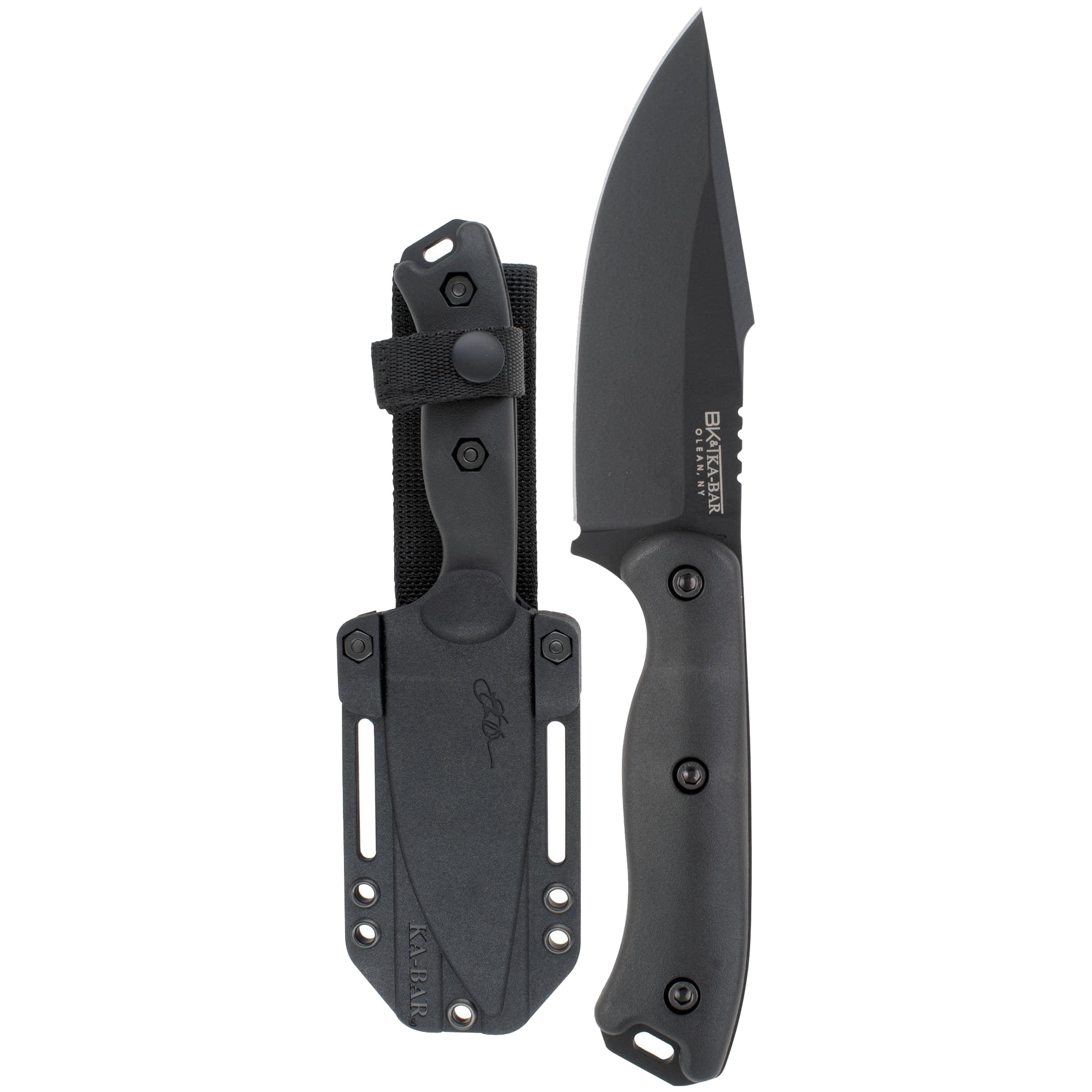 KA-BAR BK18 Becker Harpoon Fixed Blade Knife 4.5" Drop Point 1095 Cro-Van Black Blade Ultramid Handle Black