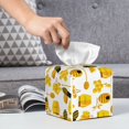 thumbnail image 4 of Tissue Box Cover, yellow bee honey cute Leather Tissue Box Holder - Tissue Case Facial Paper Organizer for Bathroom, Vanity Countertop, Tabletop, Car, Night Stands, 4 of 7