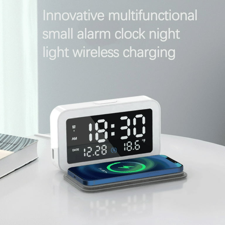 VerPetridure Wireless Charging Three-In-One Led Night Light Alarm Clock