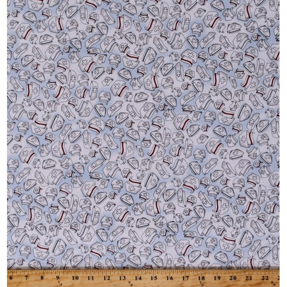 Cotton Nurses Hats Medical Equipment Cotton Fabric Print by the Yard (691-801-B)