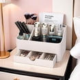 thumbnail image 4 of Organizador de maquillaje KINGFOM Leather con cajón beige, 4 of 9