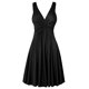 thumbnail image 1 of Vestido de falda acampanada plisada con tirantes retro con cuello en V a la moda para mujer Fridja hj4590, 1 of 6
