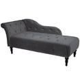 thumbnail image 1 of Sillón Chaise Longue de Terciopelo – Respaldo Reclinable – Brazo Izquierdo – Botonadura Decorativa – Patas Altas de Madera – Dormitorio, Sala u Oficina, 1 of 8