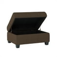 thumbnail image 2 of Dtwnek Modern Fabric Upholstery Storage Ottoman with Solid Wood Legs, Chocolate, 2 of 5