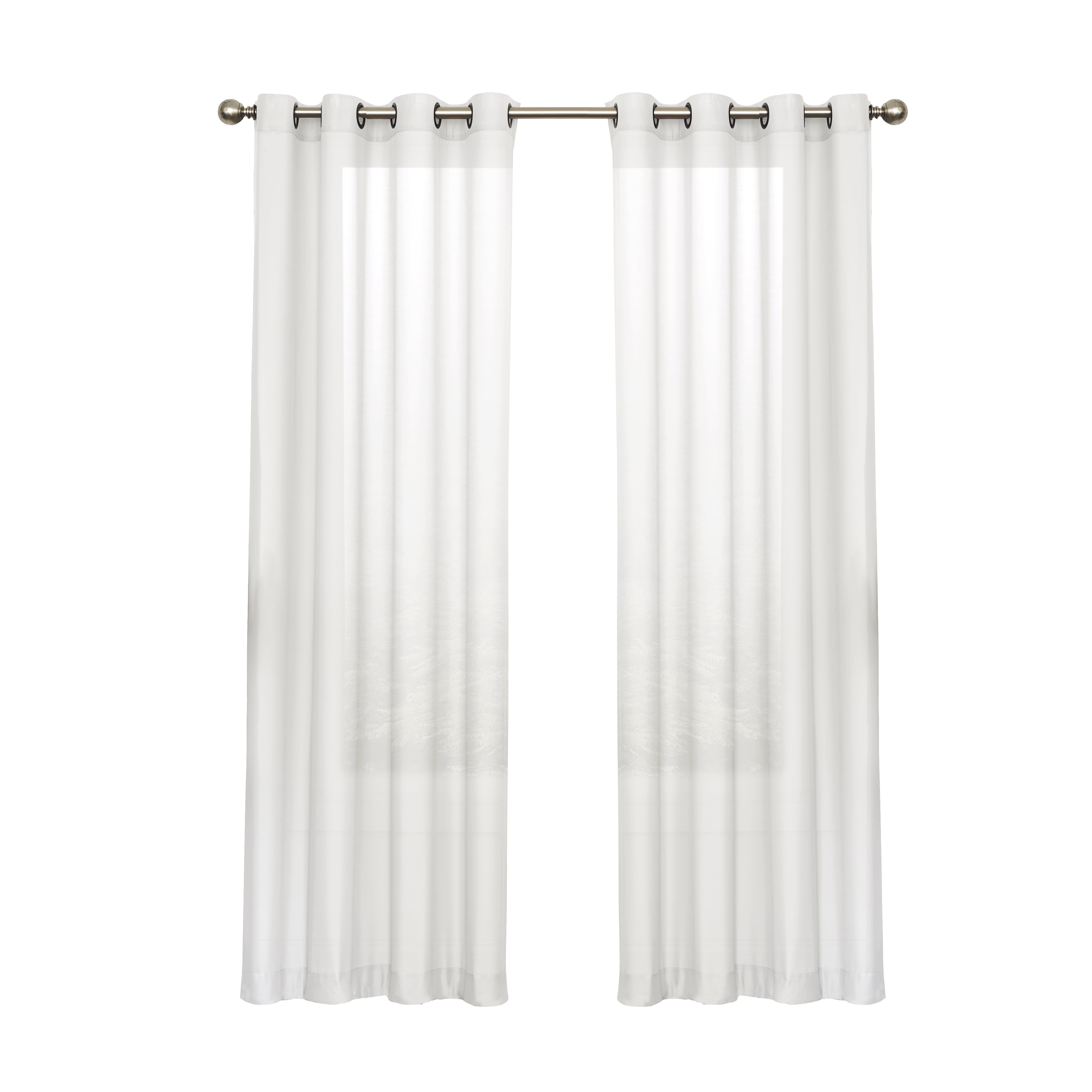 Eclipse Liberty Light Filtering Window Curtain 52 Inches Wide x 63 Inches Long, Single Window Curtain Panel, Grommet, White