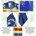 thumbnail image 4 of HAPPY BAY Men's Very Loud Beach Tropical Palm View Party Shirts Short Sleeves Button Down Hawaiian Shirt for Men XS Dark Indigo, Reflection, 4 of 5