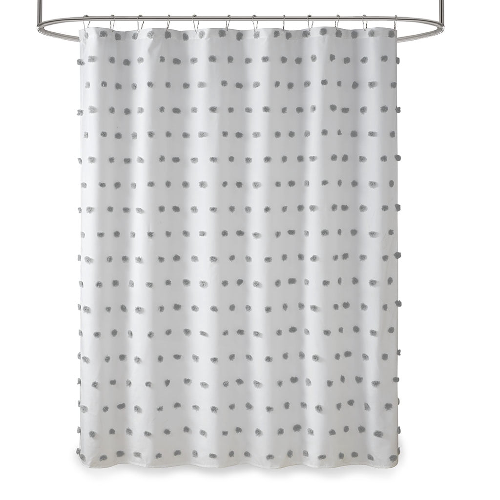MAYEERTY Grey Shower Curtain with 12 pcs Hooks,72" x 72", Machine-Washable