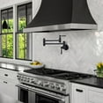thumbnail image 4 of WOWOW Pot Filler Faucet Matte Black,Modern Pot Filler Wall Mount Kitchen Folding Faucet 2 Handle with Double Joint Swing Arms Brass Stove Faucet, 4 of 5