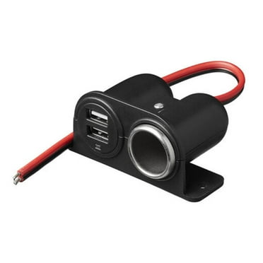 12V Car Cigarette Lighter Socket Splitter Dual USB Charger Power Adapter Outlet V6S9