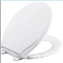 Kohler Retmore White Round Quiet-Close Antimicrobial Toilet Seat, 78152-A-O